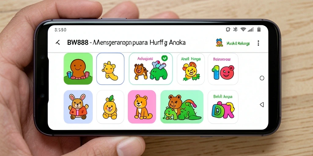 Tampilan antarmuka BW888 yang interaktif dan edukatif.