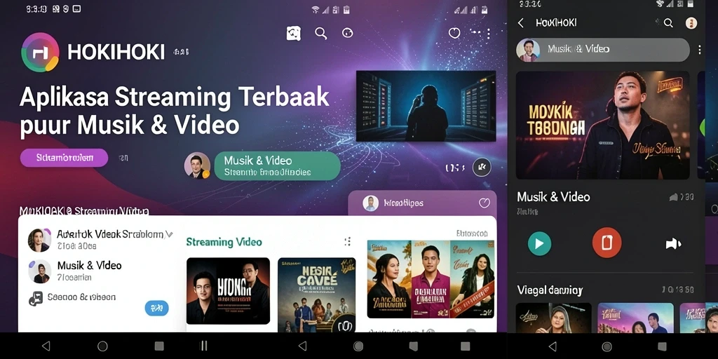 Antarmuka HOKIHOKI yang menarik untuk streaming video.