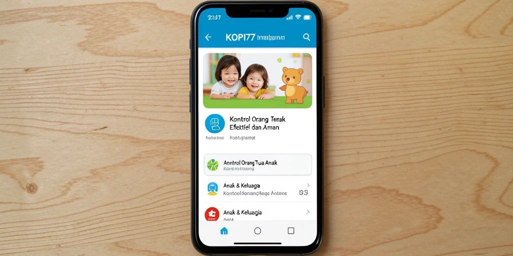 Tampilan antarmuka KOPI77 yang user-friendly untuk kontrol orang tua.