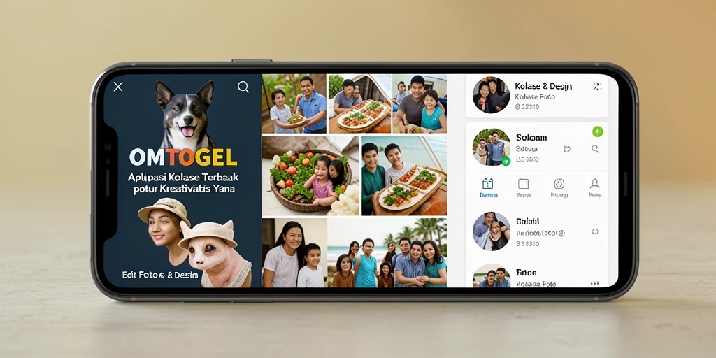 Antarmuka aplikasi OMTOGEL untuk kolase foto yang menarik dan user-friendly.