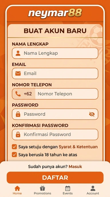 Buat Akun Baru neymar88 untuk Android Indonesia